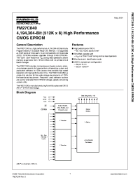 Datasheet FM27C040x120 manufacturer Fairchild