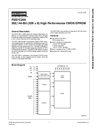 Datasheet FM27C256NE150 manufacturer Fairchild