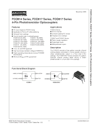 Datasheet FOD817D manufacturer Fairchild