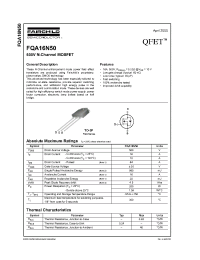 Datasheet FQA16N50 manufacturer Fairchild