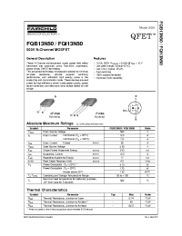 Datasheet FQB13N50 manufacturer Fairchild