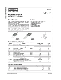 Datasheet FQB630 manufacturer Fairchild