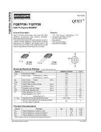 Datasheet FQB7P20 manufacturer Fairchild