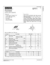 Datasheet FQD3N60C производства Fairchild