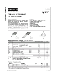 Datasheet FQI16N15 manufacturer Fairchild