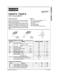 Datasheet FQI22P10 manufacturer Fairchild