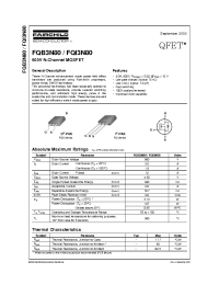 Datasheet FQI3N80 manufacturer Fairchild