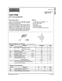 Datasheet FQP17P06 manufacturer Fairchild