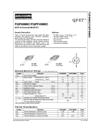 Datasheet FQP4N90C manufacturer Fairchild