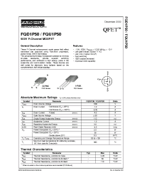 Datasheet FQU1P50 manufacturer Fairchild
