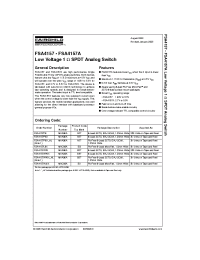 Datasheet FSA4157AL6X manufacturer Fairchild