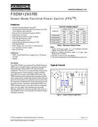 Datasheet FSDM1265RB manufacturer Fairchild