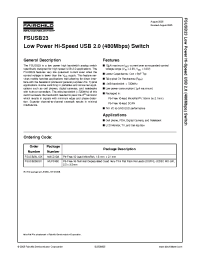 Datasheet FSUSB23BQX manufacturer Fairchild