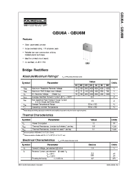 Datasheet GBU6A...GBU6M manufacturer Fairchild