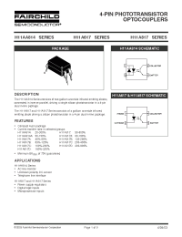 Datasheet H11A817 manufacturer Fairchild