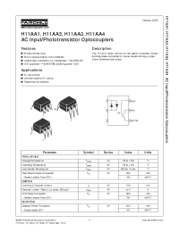 Datasheet H11AA4W manufacturer Fairchild