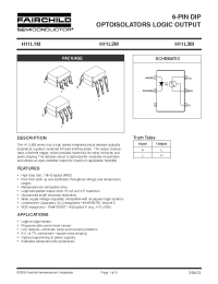 Datasheet H11L2MS-M manufacturer Fairchild