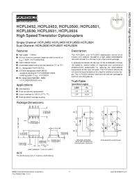 Datasheet HCPL0501 производства Fairchild