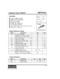 Datasheet IRFS510A manufacturer Fairchild