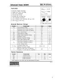 Datasheet IRLW510A manufacturer Fairchild