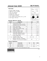 Datasheet IRLW640A manufacturer Fairchild