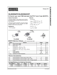 Datasheet ISL9N306AP3 manufacturer Fairchild
