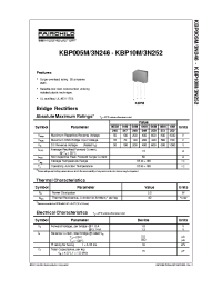 Datasheet KBP005M/3N246-KBP10M/3N252 manufacturer Fairchild