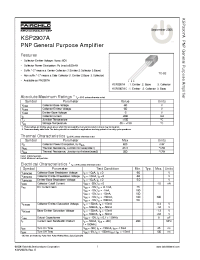 Datasheet KSP2907ATA manufacturer Fairchild