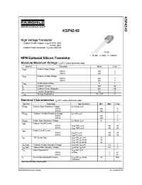 Datasheet KSP42 manufacturer Fairchild