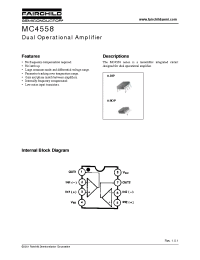 Datasheet MC4558CP manufacturer Fairchild