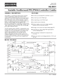 Datasheet ML4801IP manufacturer Fairchild