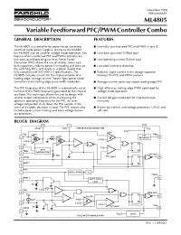 Datasheet ML4805CP manufacturer Fairchild