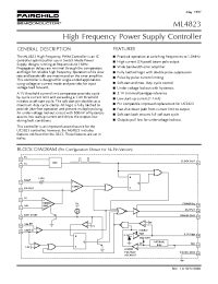 Datasheet ML4823MJ manufacturer Fairchild