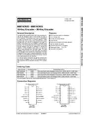 Datasheet MM74C923CW manufacturer Fairchild