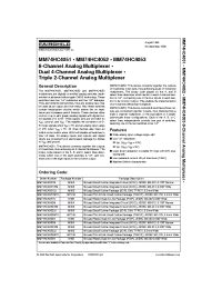 Datasheet MM74HC4051 manufacturer Fairchild