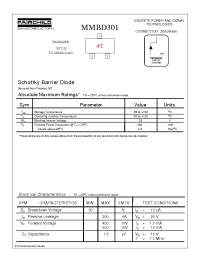 Datasheet MMBD301 manufacturer Fairchild