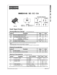 Datasheet MMBD4148 manufacturer Fairchild