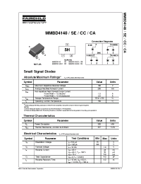 Datasheet MMBD4148CC manufacturer Fairchild