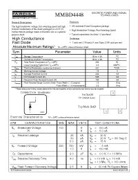 Datasheet MMBD4448 manufacturer Fairchild