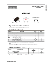 Datasheet MMBD7000 manufacturer Fairchild