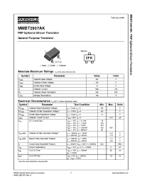 Datasheet MMBT2907AK manufacturer Fairchild