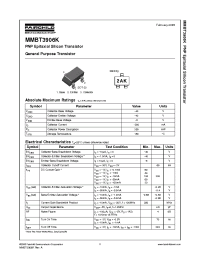 Datasheet MMBT3906K manufacturer Fairchild