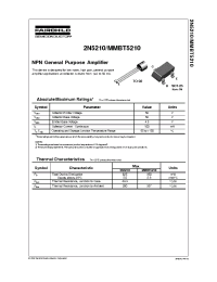 Datasheet MMBT5210 manufacturer Fairchild