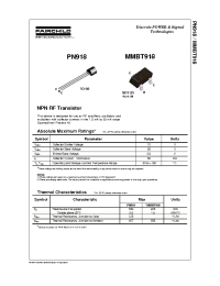 Datasheet MMBT918 manufacturer Fairchild