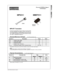 Datasheet MMBTH11 manufacturer Fairchild