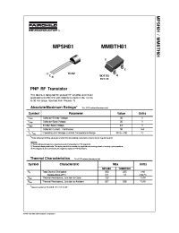 Datasheet MPSH81 manufacturer Fairchild