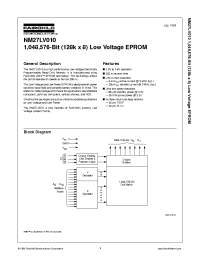 Datasheet NM27LV010 manufacturer Fairchild