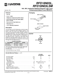 Datasheet RFD16N03LSM manufacturer Fairchild