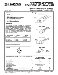 Datasheet RFP70N06 manufacturer Fairchild