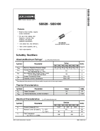 Datasheet SB530...SB5100 manufacturer Fairchild